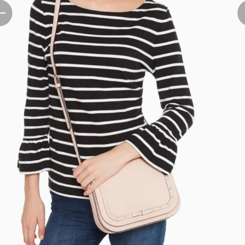 Kate Spade New York Laurel Way Jeweled‎ Saffiano Pink Cream Crossbody